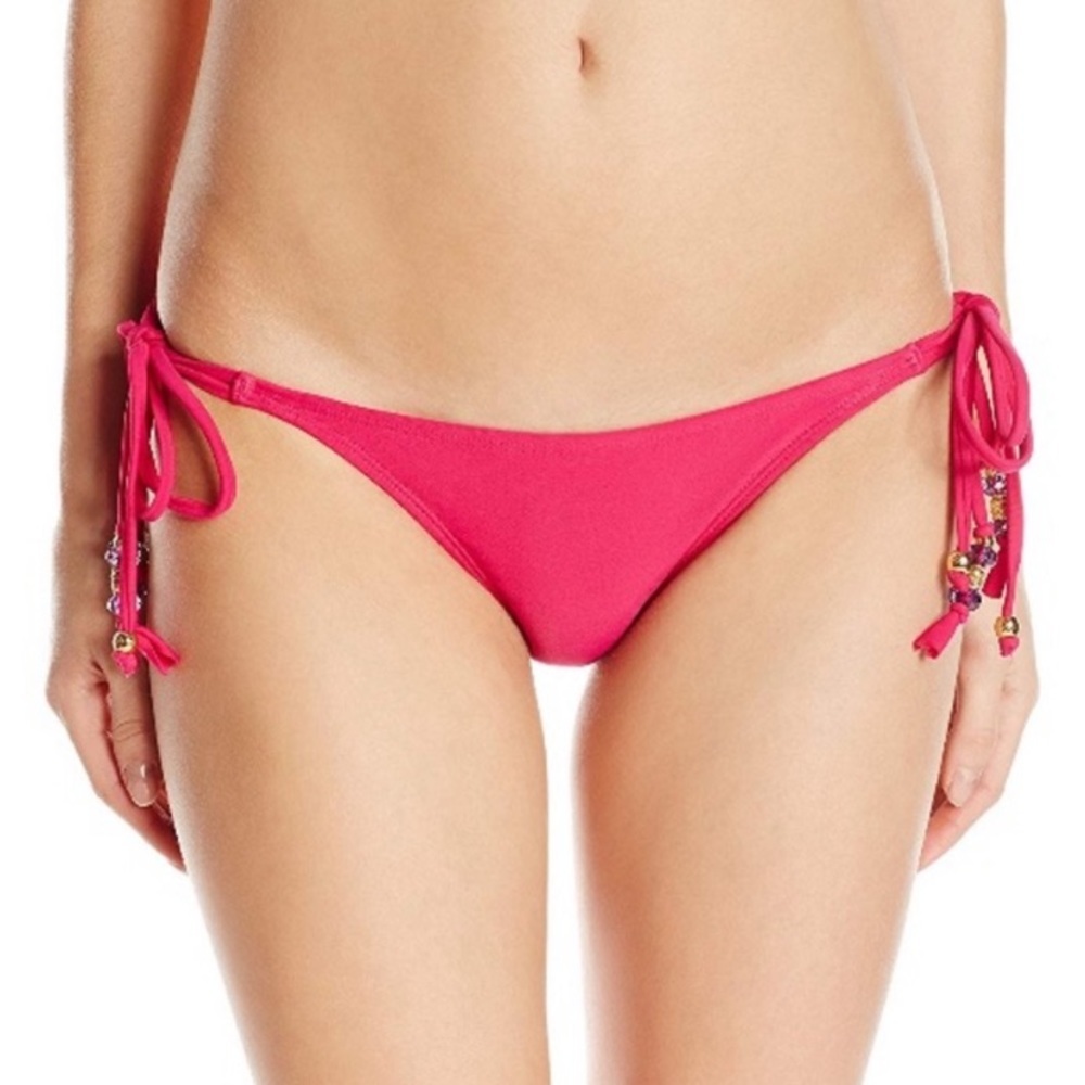 PilyQ Dahlia Double Tie Pink Bikini Bottoms